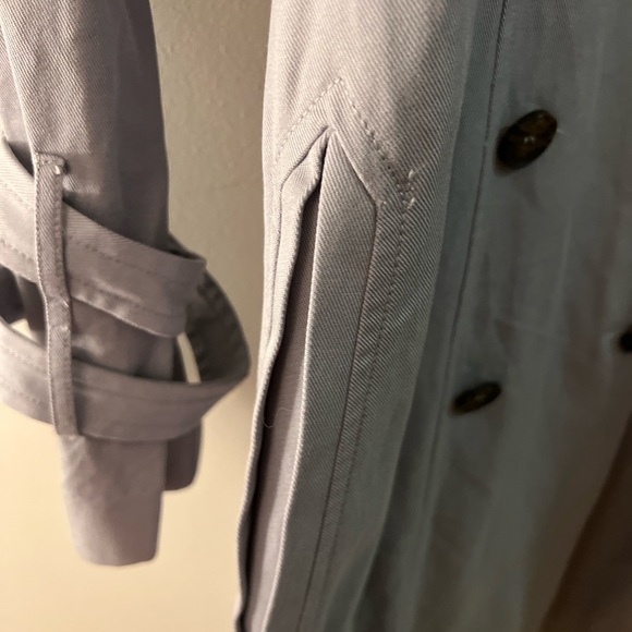 Zara Blue Belted Trench Coat S-M - Picture 6 of 8